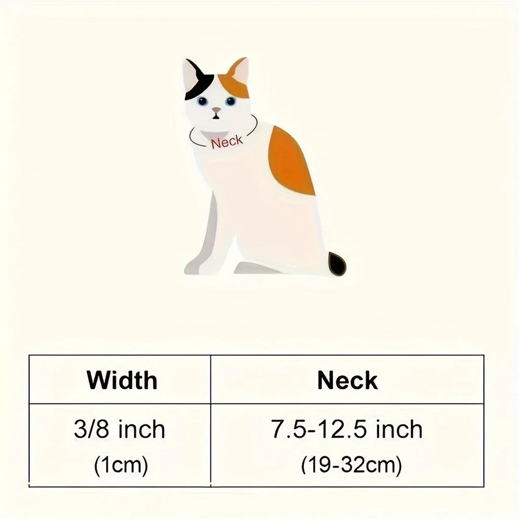 Reflective Breakaway Cat Collars with Bells & Round Ears, Durable Polyamide Material, Adjustable Safety Pet Collar Set w