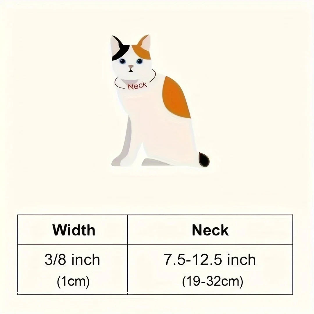 Reflective Breakaway Cat Collars with Bells & Round Ears, Durable Polyamide Material, Adjustable Safety Pet Collar Set w
