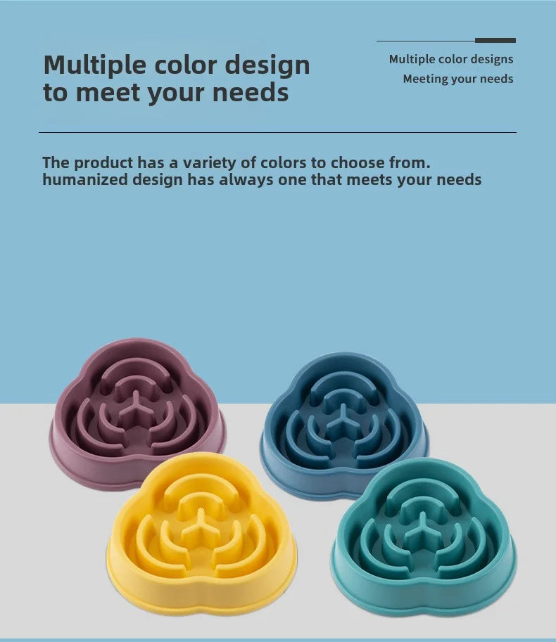 1pc Dog Slow Food Bowl Plastic Anti-Choking Slow Eating Cloud Shape Large Dogs Prevent Vomiting And Protect Intestines