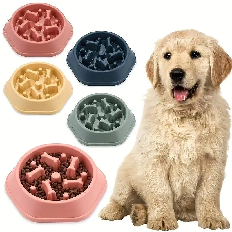 Slow Feeder Dog Bowl Anti-choking Puppy Food Bowl Anti-slip Pet Slow Eating Dog Dishes Puzzle Feeders for Dogs Small Medium