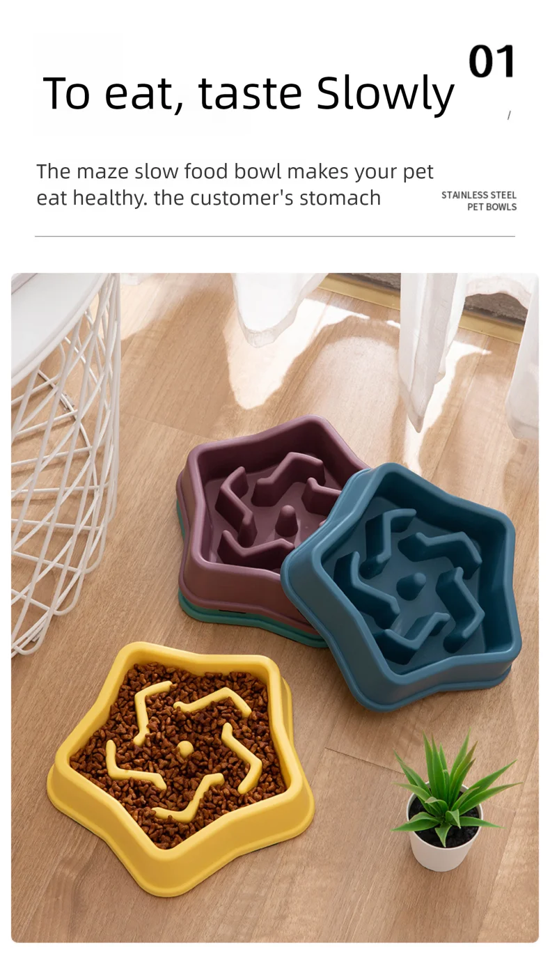 1pc Dog Slow Food Bowl Plastic Anti-Choking Slow Eating Cloud Shape Large Dogs Prevent Vomiting And Protect Intestines