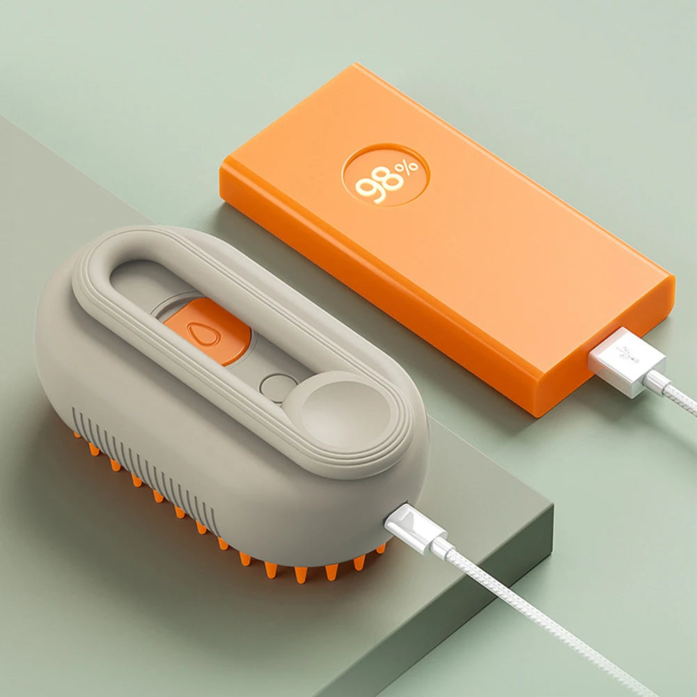 Electric Pet Steam Brush Hair Removal Combs 3 in 1 Rechargeable Cat Dog Water Spray Massage Brush for Cleaning Haired Pets