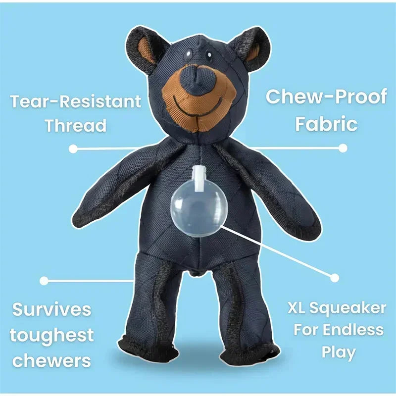 Unbreakable Extreme Bear Toy For Dogs Chewer Indestructible Plush Dog Squeaking Toy Durable Tough Heavy-duty Chew Dog Toys