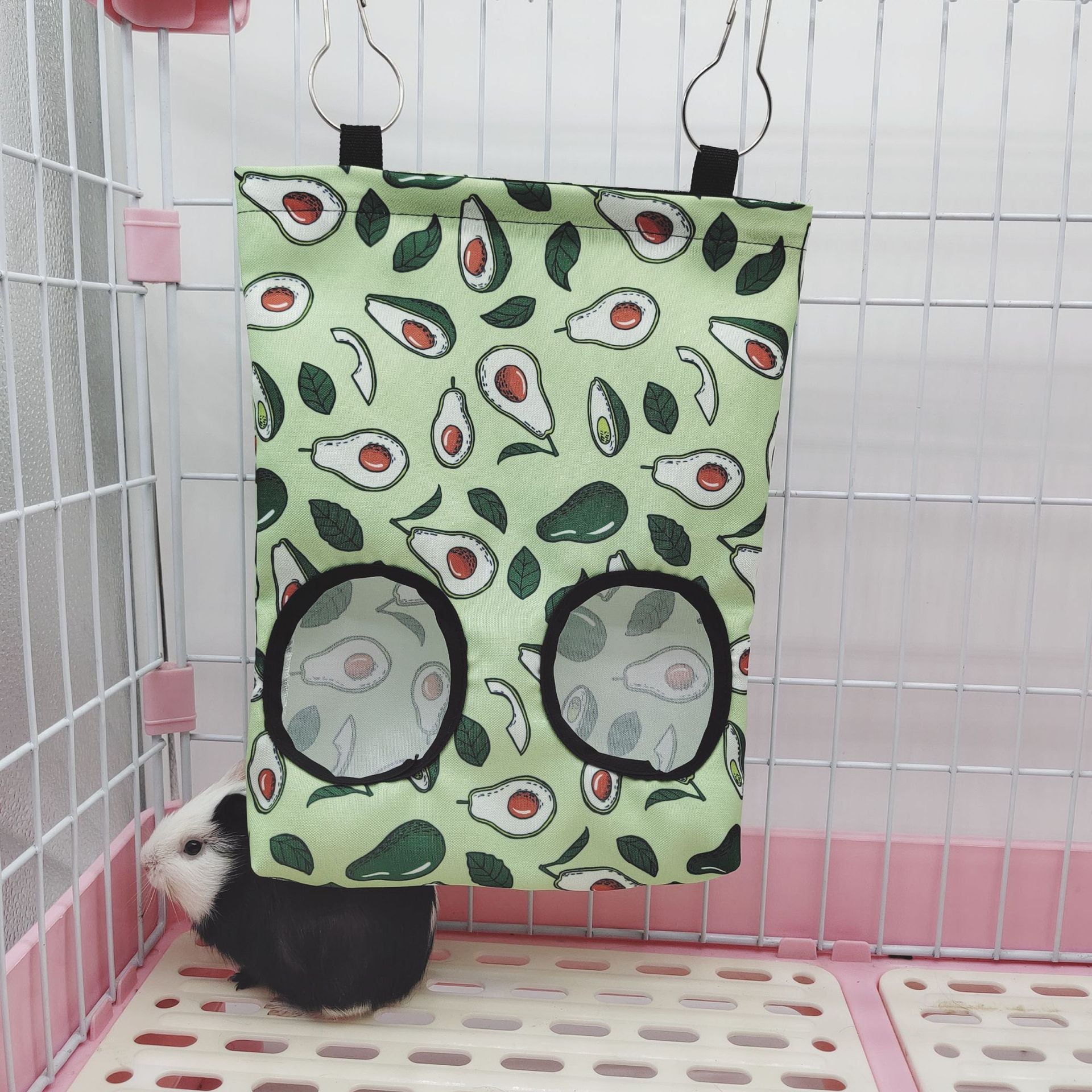 Hay Bag Hanging Pouch Feeder Holder Feeding Dispenser Container for Rabbit Guinea Pig Small Animals Pet Bunny Cage Accessories