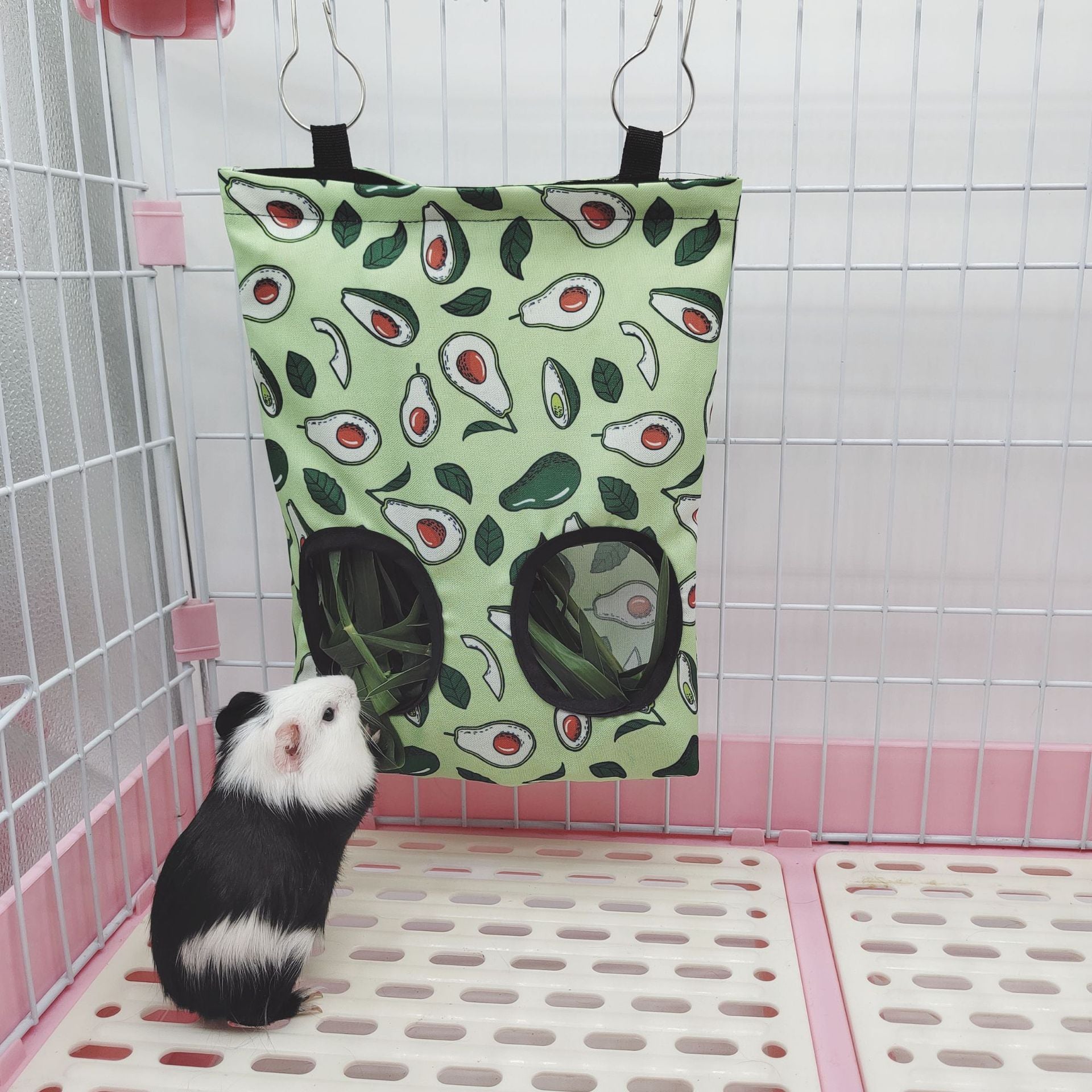 Hay Bag Hanging Pouch Feeder Holder Feeding Dispenser Container for Rabbit Guinea Pig Small Animals Pet Bunny Cage Accessories
