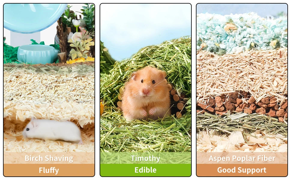 300g Timothy Hay Natural Hamster Bedding Small Animal Nesting Bedding Straw Habitat Decor for Dwarf Syrian Hamsters Gerbils Mice