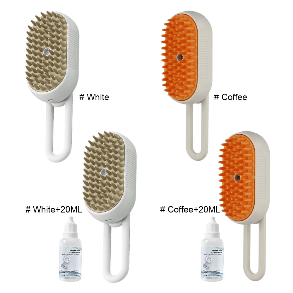 Electric Pet Steam Brush Hair Removal Combs 3 in 1 Rechargeable Cat Dog Water Spray Massage Brush for Cleaning Haired Pets