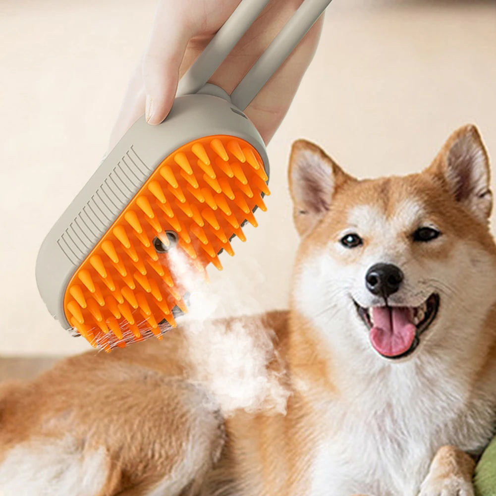 Electric Pet Steam Brush Hair Removal Combs 3 in 1 Rechargeable Cat Dog Water Spray Massage Brush for Cleaning Haired Pets