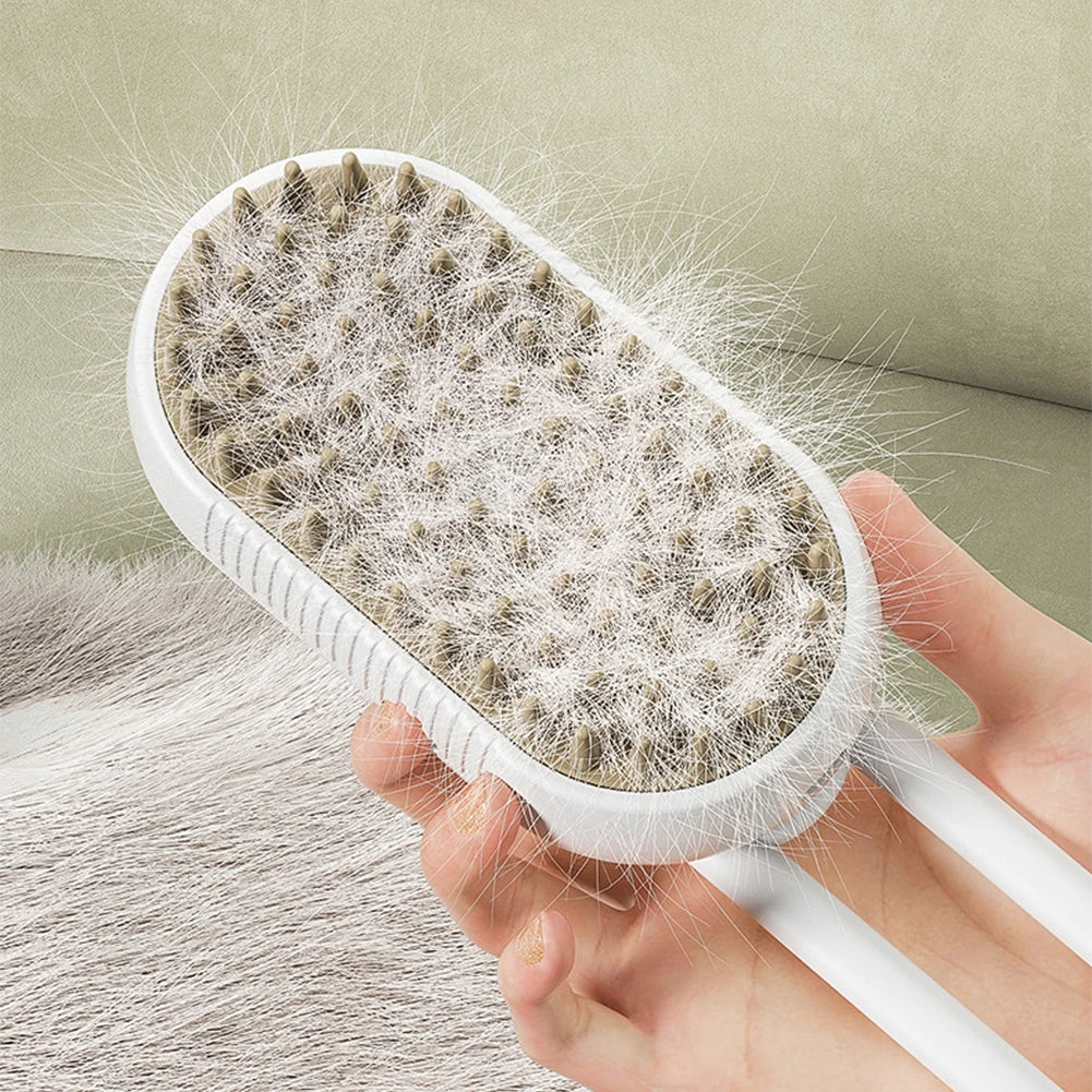 Electric Pet Steam Brush Hair Removal Combs 3 in 1 Rechargeable Cat Dog Water Spray Massage Brush for Cleaning Haired Pets