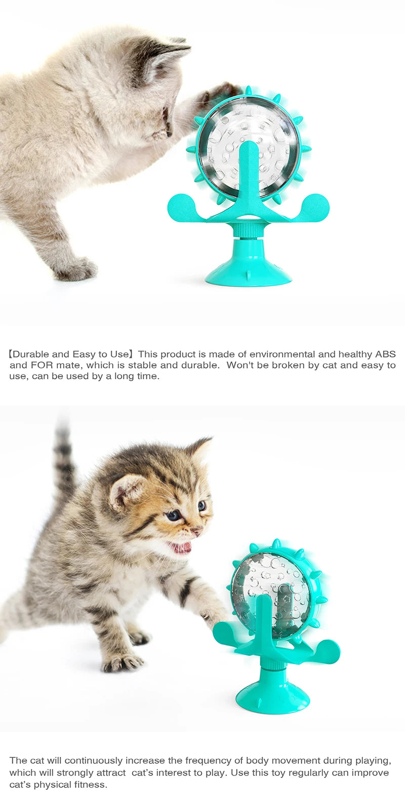 Interactive Treat Leaking Toy For Cat Small Dogs Slow Feeder Dispenser Puppy Funny Rotatable Wheel Improve IQ Kitten Accessories