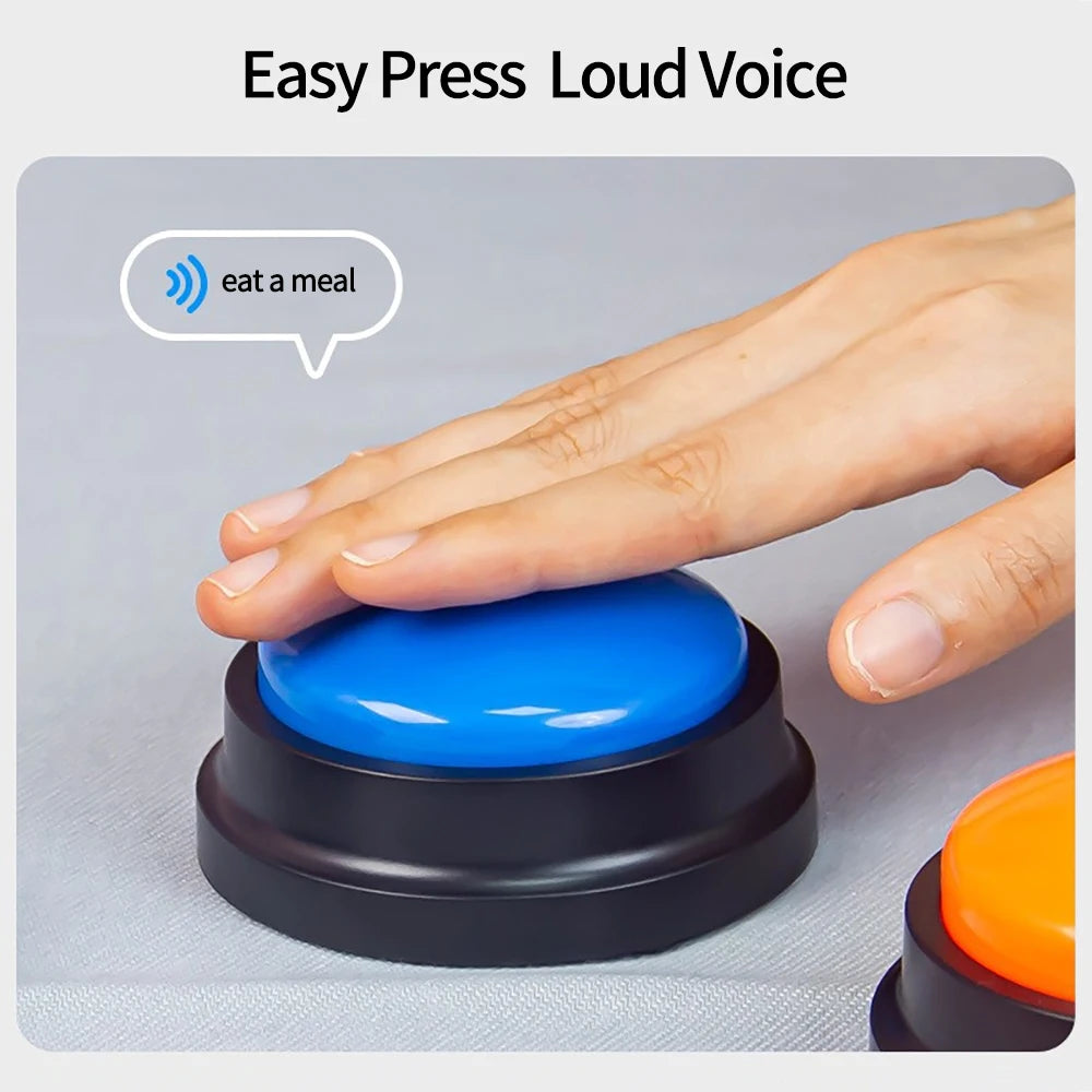 Voice Recording Button Pet Toys Dog Buttons for Communication Pet Training Buzzer Recordable Talking Button Intelligence Dog Toy