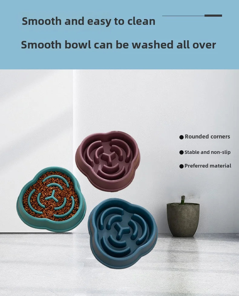 1pc Dog Slow Food Bowl Plastic Anti-Choking Slow Eating Cloud Shape Large Dogs Prevent Vomiting And Protect Intestines