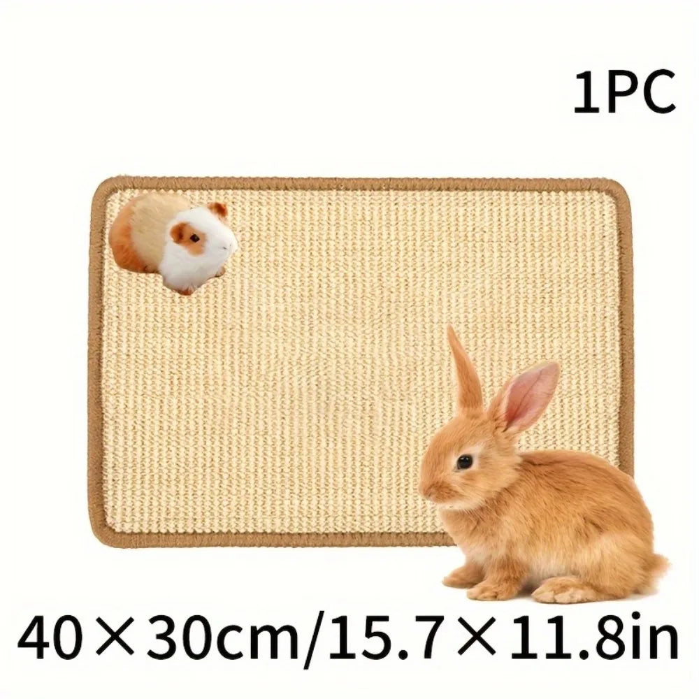 Rabbit Chew & Scratch Mat - Natural Fiber Anti-Slip Pad | Cage Bedding & Teeth Care | Small Pet Sleep & Play