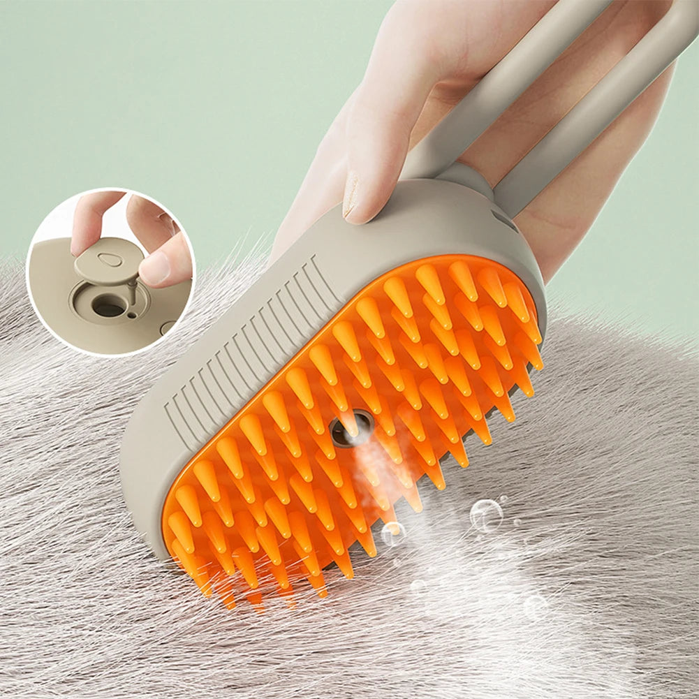 Electric Pet Steam Brush Hair Removal Combs 3 in 1 Rechargeable Cat Dog Water Spray Massage Brush for Cleaning Haired Pets
