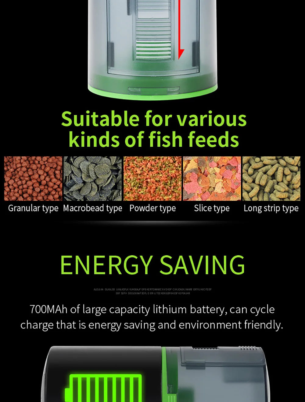 Smart Automatic Fish Feeder with Digital Timer, Electric Food Dispenser for Aquarium Tank, Easy Fill for Vacation & Holiday Feed