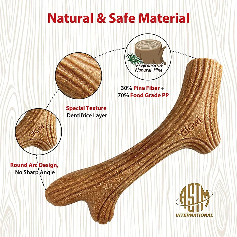 Gigwi Dog Chew Toys Real Wooden Deer Antlers for Aggressive Chewers Large Dog Chewing Indestructible Tough Durable Pet Toys Gift