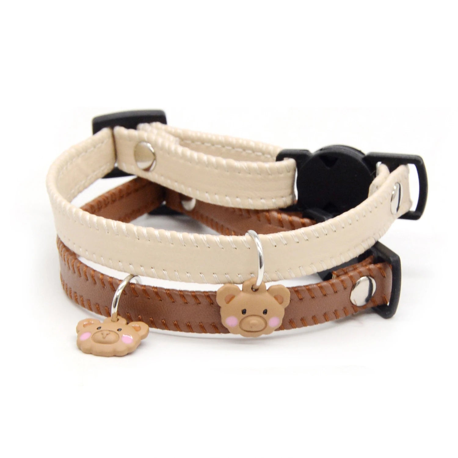 Leather Cat Collar Breakaway with Safety Buckle for Cats Puppy Pet Supplies Fashion Light Weight Cat Accessories Kiten Colla