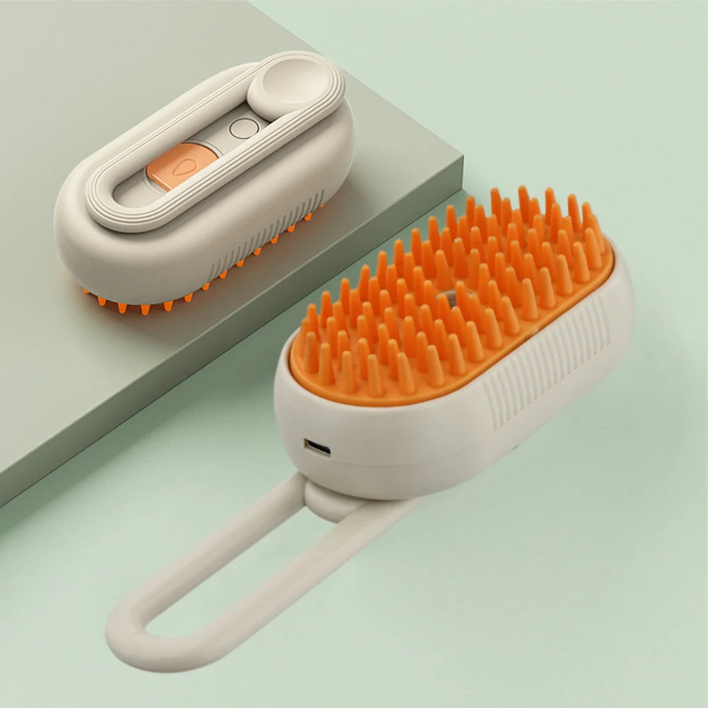 Electric Pet Steam Brush Hair Removal Combs 3 in 1 Rechargeable Cat Dog Water Spray Massage Brush for Cleaning Haired Pets