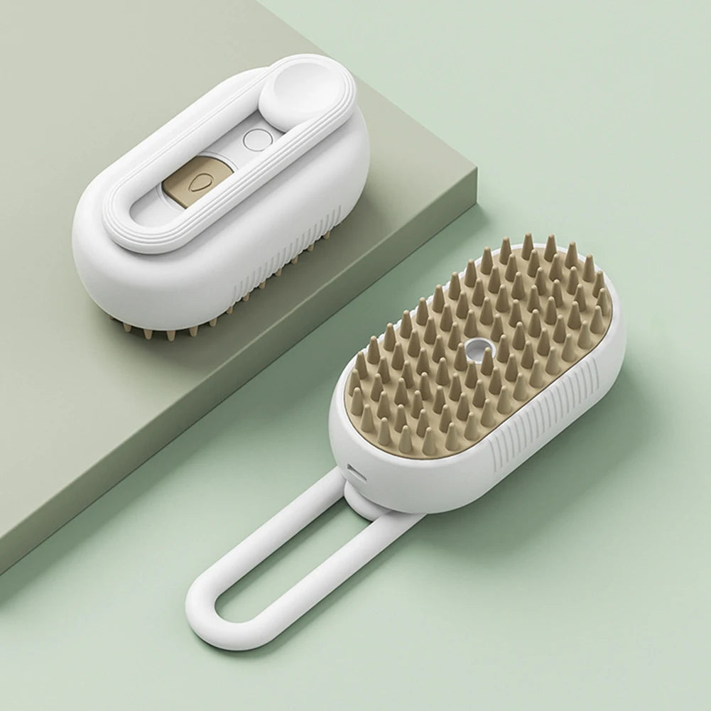 Electric Pet Steam Brush Hair Removal Combs 3 in 1 Rechargeable Cat Dog Water Spray Massage Brush for Cleaning Haired Pets