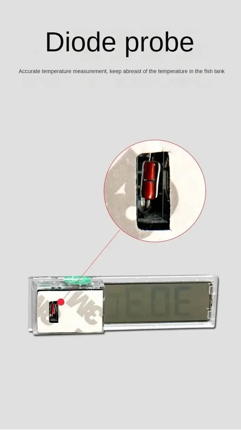 1pcs Aquarium Thermometer Electronic LCD Digital Fish Tank Temperature Measurement Fish Tank Temp Meter Aquarium Accessories