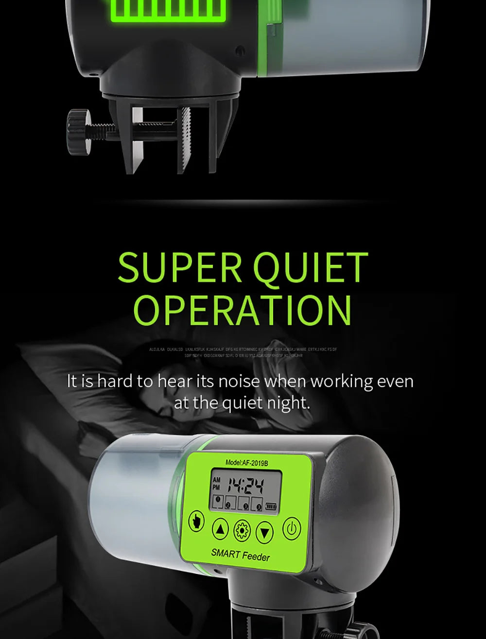 Smart Automatic Fish Feeder with Digital Timer, Electric Food Dispenser for Aquarium Tank, Easy Fill for Vacation & Holiday Feed