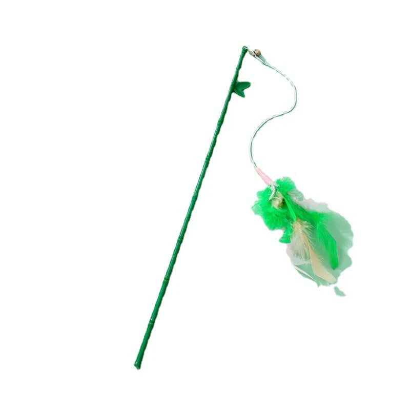 Cats Toys Feathers Wand Interactive Toy Kitten Toys with Super Suction Cup Detachable 2 PCS Feather Replacements Cat Accesorios