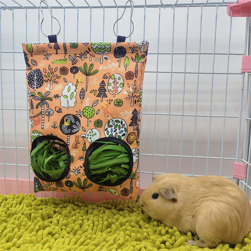 Hay Bag Hanging Pouch Feeder Holder Feeding Dispenser Container for Rabbit Guinea Pig Small Animals Pet Bunny Cage Accessories